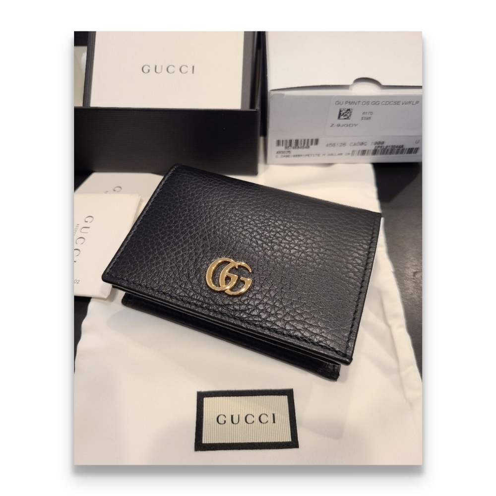 NEW Auth Gucci GG Marmont Card Wallet w/ bill slot